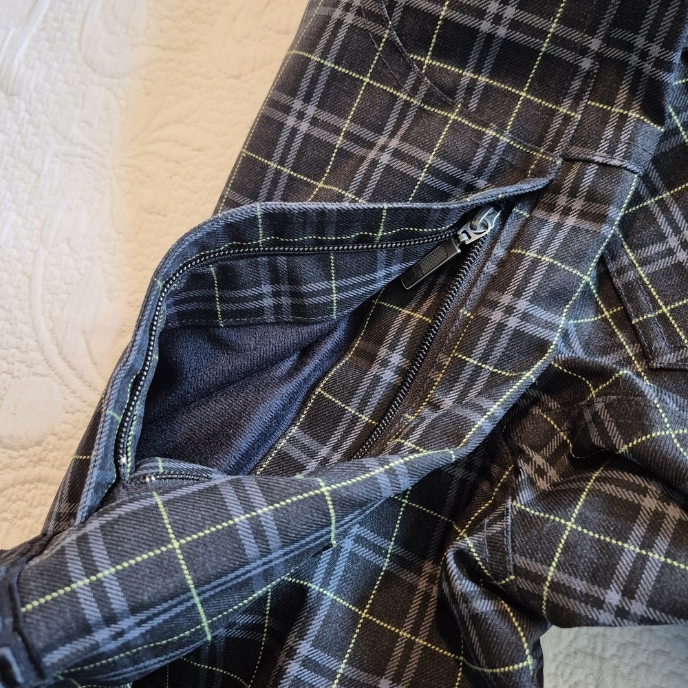 Bonfire men's size Medium black plaid classic fit snowboarding pants EUC - Picture 9 of 13